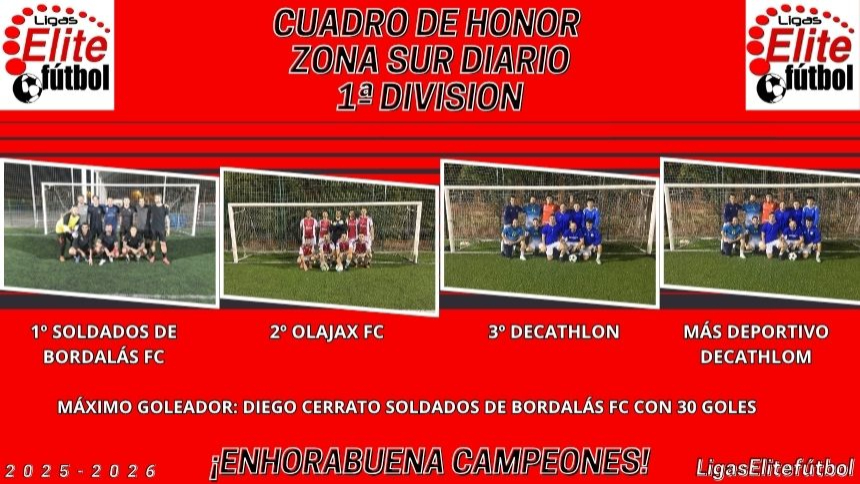 CUADRO DE HONOR ZONA SUR DIARIO 1ªDIVISION